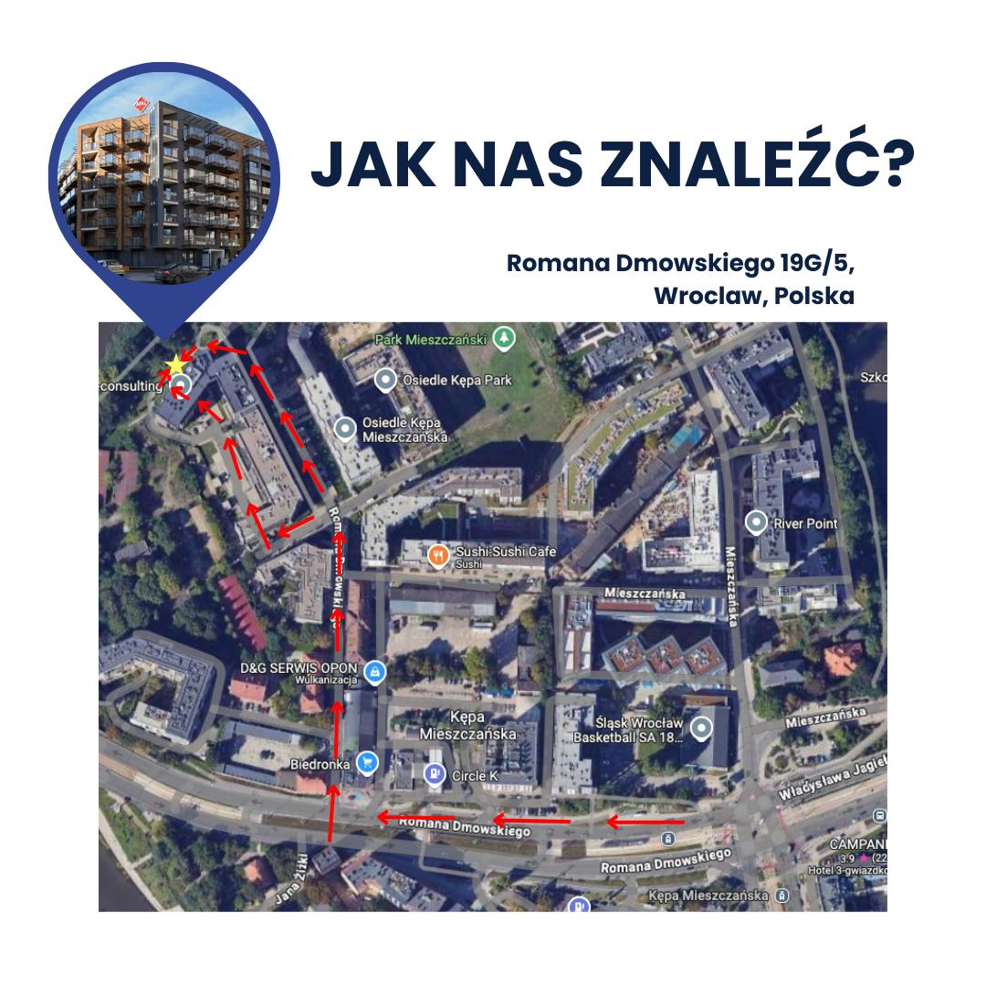 mapa dojścia do Romana Dmowskiego 19G